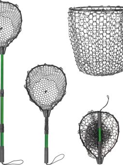 Rubber Fishing Net with Telescoping Handle - Silicone Fish Nets for Fishing, Aluminum Alloy Landing Net, Telescoping Handle and Rubber Net, Maximum Load 20 Pounds